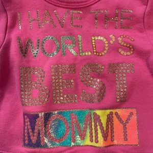 Sweatshirt I have the worlds best mommy Pink embellished & blue jeans size 2T